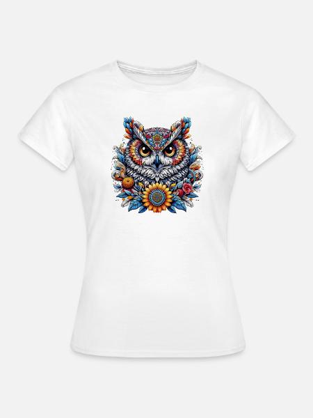 Eule - Frauen T-Shirt - Weiß