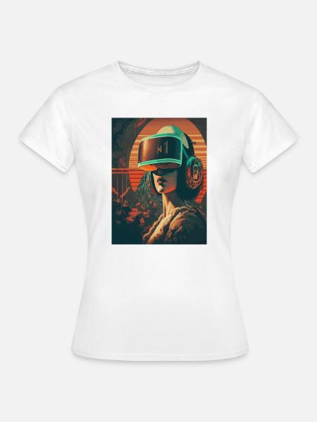 Futuristische Frau mit VR-Headset - Frauen T-Shirt - Weiß