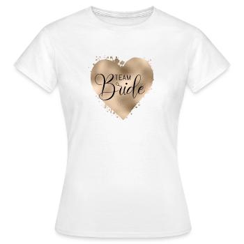 Team Bride Heart! Customisable - Women's T-Shirt - white - Front - AI Model Female 172 dark (172cm)