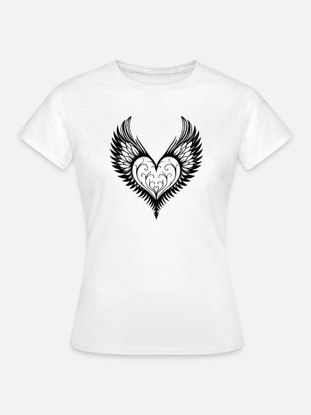 Herz Flügel Geflügeltes Herz - Frauen T-Shirt - Weiß