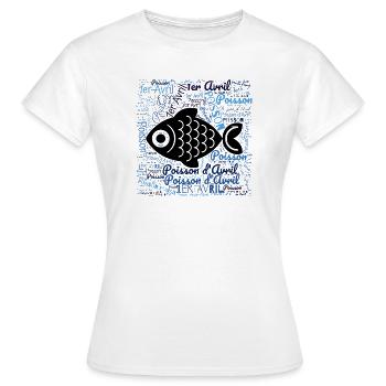 APRIL FOOL - Women's T-Shirt - white - Front - AI Model Female 172 dark (172cm)