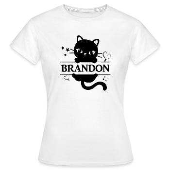 Brandon T-Shirt Katze Geschenkidee - Frauen T-Shirt - Weiß - Vorne - AI Model Female 172 dark (172cm)