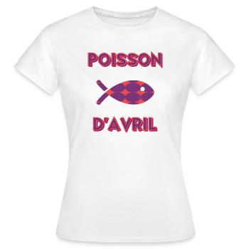 APRIL FOOL - Women's T-Shirt - white - Front - AI Model Female 172 dark (172cm)