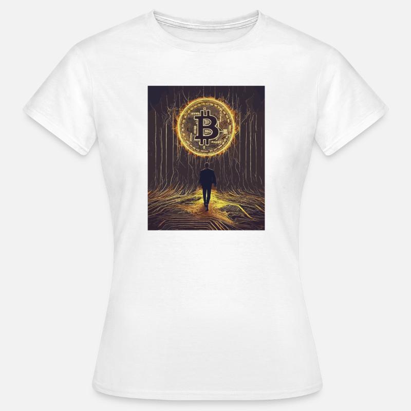 Digital Bitcoin Forest Scene - Women's T-Shirt - white