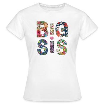 BIG SIS - Sister - Große Schwester - Partnerlook - Frauen T-Shirt - Weiß - Vorne - AI Model Female 172 dark (172cm)