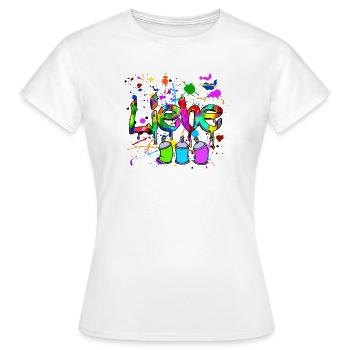 Dessin disant pulvérisateur de bombe aérosol Graffiti Art - T-shirt Femme - blanc - Devant - AI Model Female 172 dark (172cm)