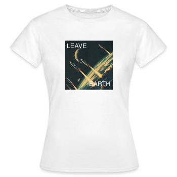 Retro Style Plakat Raumfahrt „Leave Earth“ - Frauen T-Shirt - Weiß - Vorne - AI Model Female 172 dark (172cm)