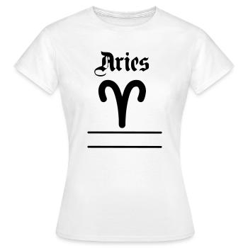 Aries name banner Aries - Women's T-Shirt - white - Front - AI Model Female 172 dark (172cm)