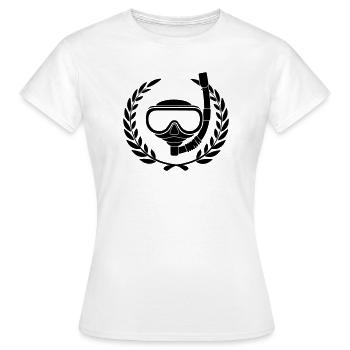 Schnorchelbrille im Lorbeerkranz - Frauen T-Shirt - Weiß - Vorne - AI Model Female 172 dark (172cm)