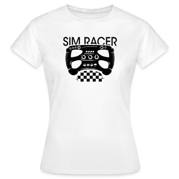 Simracer Lenkrad Zielflagge gaming Formel Racing - Frauen T-Shirt - Weiß - Vorne - AI Model Female 172 dark (172cm)