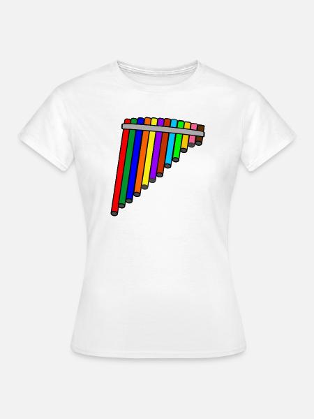 Panflöte farbig - Frauen T-Shirt - Weiß