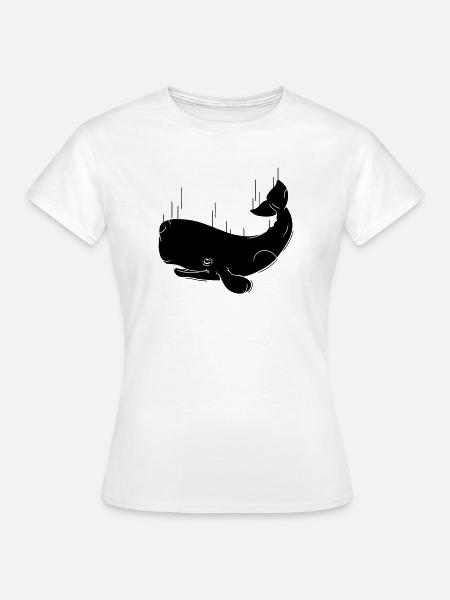 Fallender Wal - Frauen T-Shirt - Weiß