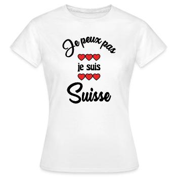 ICH KANN NICHT. SCHWEIZ - Frauen T-Shirt - Weiß - Vorne - AI Model Female 172 dark (172cm)