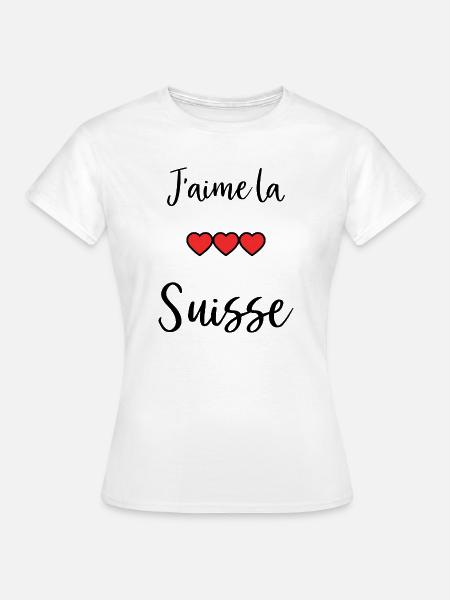 ICH LIEBE DIE SCHWEIZ. SCHWEIZ - Frauen T-Shirt - Weiß