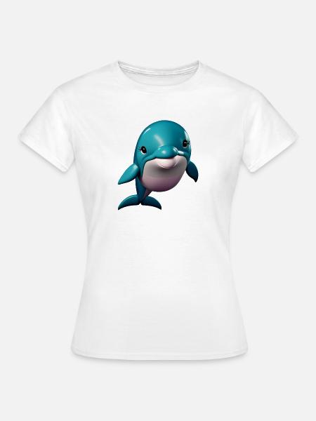 Delphin Mädchen - Frauen T-Shirt - Weiß