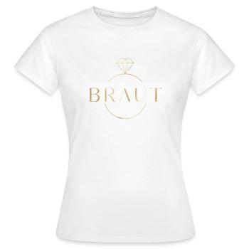 Team Braut! Diamant-Ring personalisierbar - Frauen T-Shirt - Weiß - Vorne - AI Model Female 172 dark (172cm)