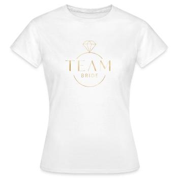 Team Bride Diamant-Ring personalisierbar - Frauen T-Shirt - Weiß - Vorne - AI Model Female 172 dark (172cm)