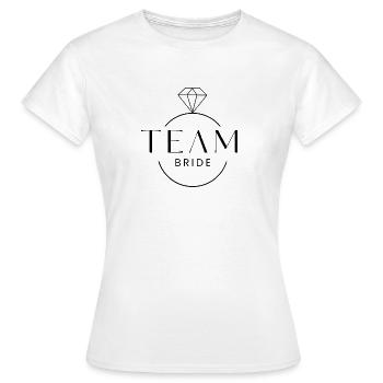Bague en diamant Team Bride personnalisable - T-shirt Femme - blanc - Devant - AI Model Female 172 dark (172cm)