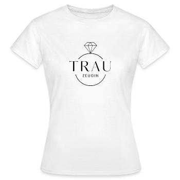 Trauzeugin! Diamant-Ring personalisierbar - Frauen T-Shirt - Weiß - Vorne - AI Model Female 172 dark (172cm)