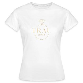 Trauzeugin! Diamant-Ring personalisierbar - Frauen T-Shirt - Weiß - Vorne - AI Model Female 172 dark (172cm)