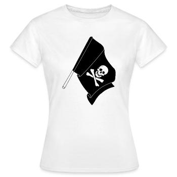 Drapeaux Pirates - T-shirt Femme - blanc - Devant - AI Model Female 172 dark (172cm)