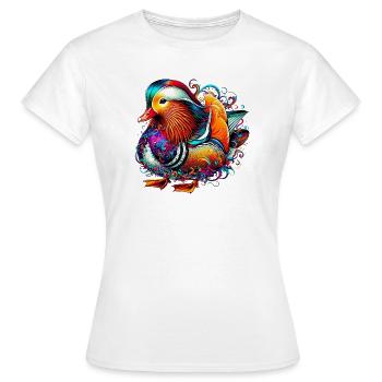 Canard mandarin - T-shirt Femme - blanc - Devant - AI Model Female 172 dark (172cm)
