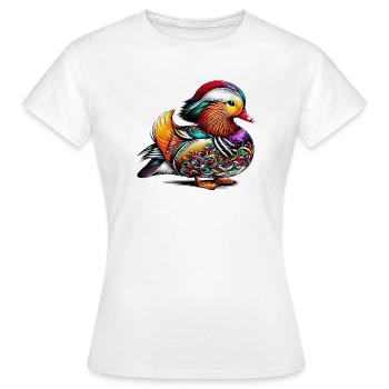 Canard mandarin - T-shirt Femme - blanc - Devant - AI Model Female 172 dark (172cm)