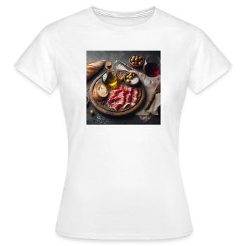 Plateau de jambon - T-shirt Femme - blanc - Devant - AI Model Female 172 dark (172cm)