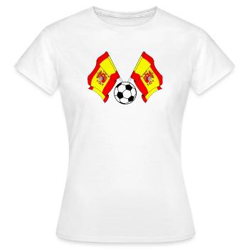 Drapeaux croisés football Espagne - T-shirt Femme - blanc - Devant - AI Model Female 172 dark (172cm)