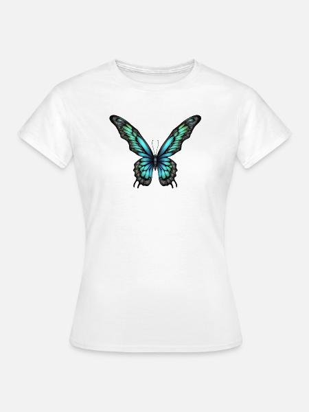 Leuchtende Schmetterlingselfe - Frauen T-Shirt - Weiß