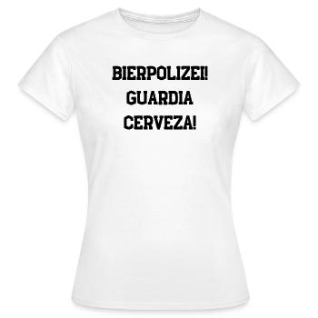 Police de la bière - T-shirt Femme - blanc - Devant - AI Model Female 172 dark (172cm)