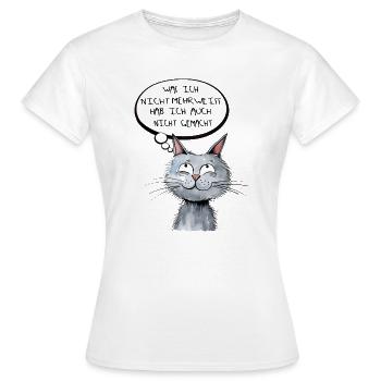 Katzenkopf mit Denkblase - Cartoon Stil - Frauen T-Shirt - Weiß - Vorne - AI Model Female 172 dark (172cm)