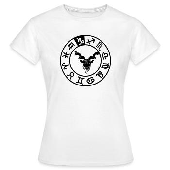 Signe du zodiaque Capricorne dans le cercle des douze signes - T-shirt Femme - blanc - Devant - AI Model Female 172 dark (172cm)