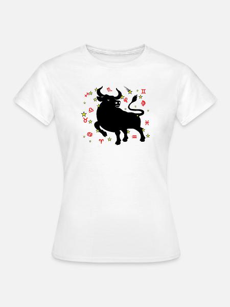 Sternzeichen Stern Logo Stier - Frauen T-Shirt - Weiß