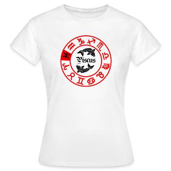 Douze signes du zodiaque signe Piscus Piscus - T-shirt Femme - blanc - Devant - AI Model Female 172 dark (172cm)