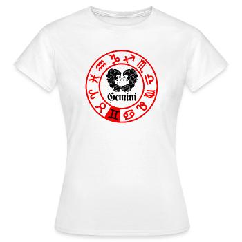 Douze signes du zodiaque signe Gémeaux Gémeaux - T-shirt Femme - blanc - Devant - AI Model Female 172 dark (172cm)
