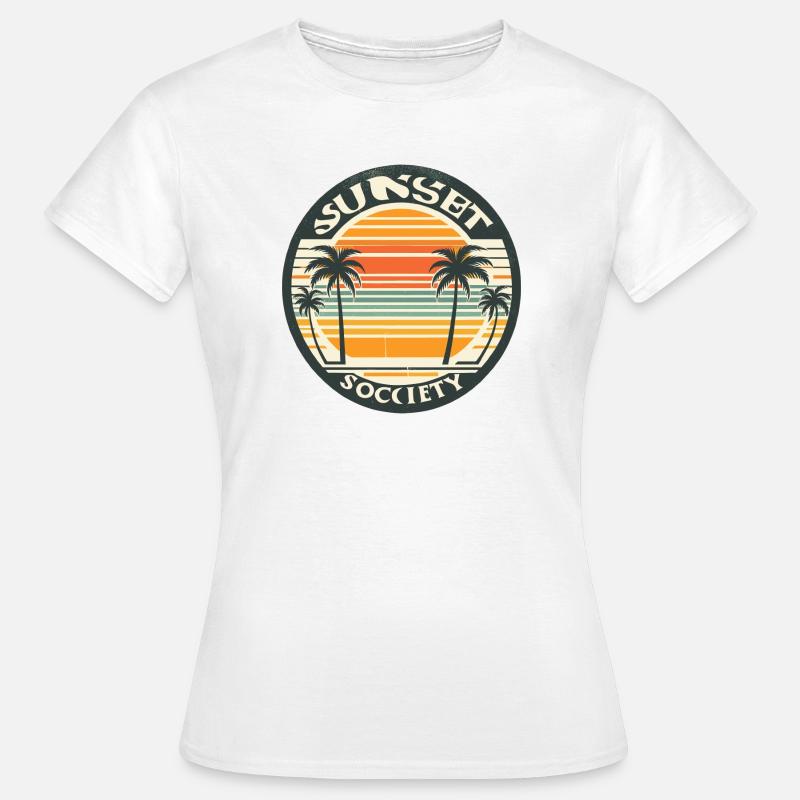Sunset with palm trees - Women's T-Shirt - white