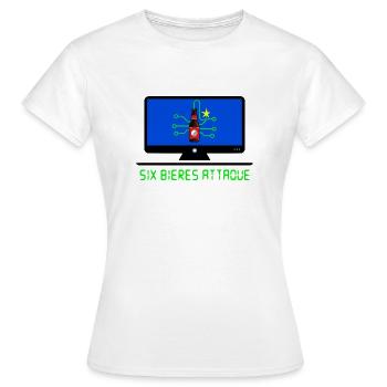 Sechs Biere attackieren - Frauen T-Shirt - Weiß - Vorne - AI Model Female 172 dark (172cm)