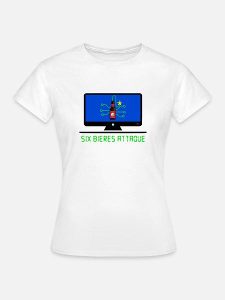 Sechs Biere attackieren - Frauen T-Shirt - Weiß