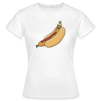 relaxed bockwurst in a bun - Women's T-Shirt - white - Front - AI Model Female 172 dark (172cm)
