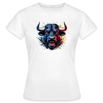 Stier - Frauen T-Shirt - Weiß - Vorne - AI Model Female 172 dark (172cm)