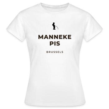 Manneken Piss Brüssel - Frauen T-Shirt - Weiß - Vorne - AI Model Female 172 dark (172cm)