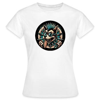 Punk Dog - Frauen T-Shirt - Weiß - Vorne - AI Model Female 172 dark (172cm)