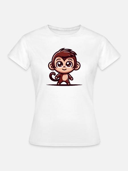 Ein niedlicher Affe im Cartoon-Stil - Frauen T-Shirt - Weiß