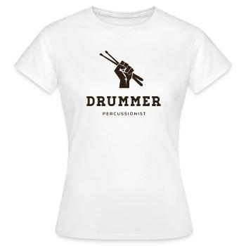 Schlagzeuger, Perkussionist - Frauen T-Shirt - Weiß - Vorne - AI Model Female 172 dark (172cm)