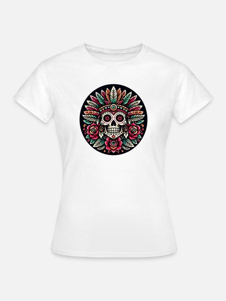 Maya Skull 2 - Frauen T-Shirt - Weiß