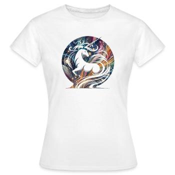 Fantasy Licorne Galaxy Swirl Design - T-shirt Femme - blanc - Devant - AI Model Female 172 dark (172cm)