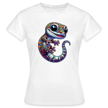 Gecko - Frauen T-Shirt - Weiß - Vorne - AI Model Female 172 dark (172cm)