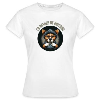 I'd rather be knitting - Women's T-Shirt - white - Front - AI Model Female 172 dark (172cm)