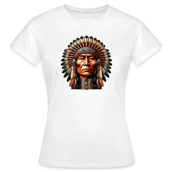 Amérindien Peau rouge d’Amérique - T-shirt Femme - blanc - Devant - AI Model Female 172 dark (172cm)